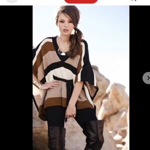 Trina Turk Kimono Sweater Belted Poncho Size P‎ (XS) Warm Cozy Sparkly